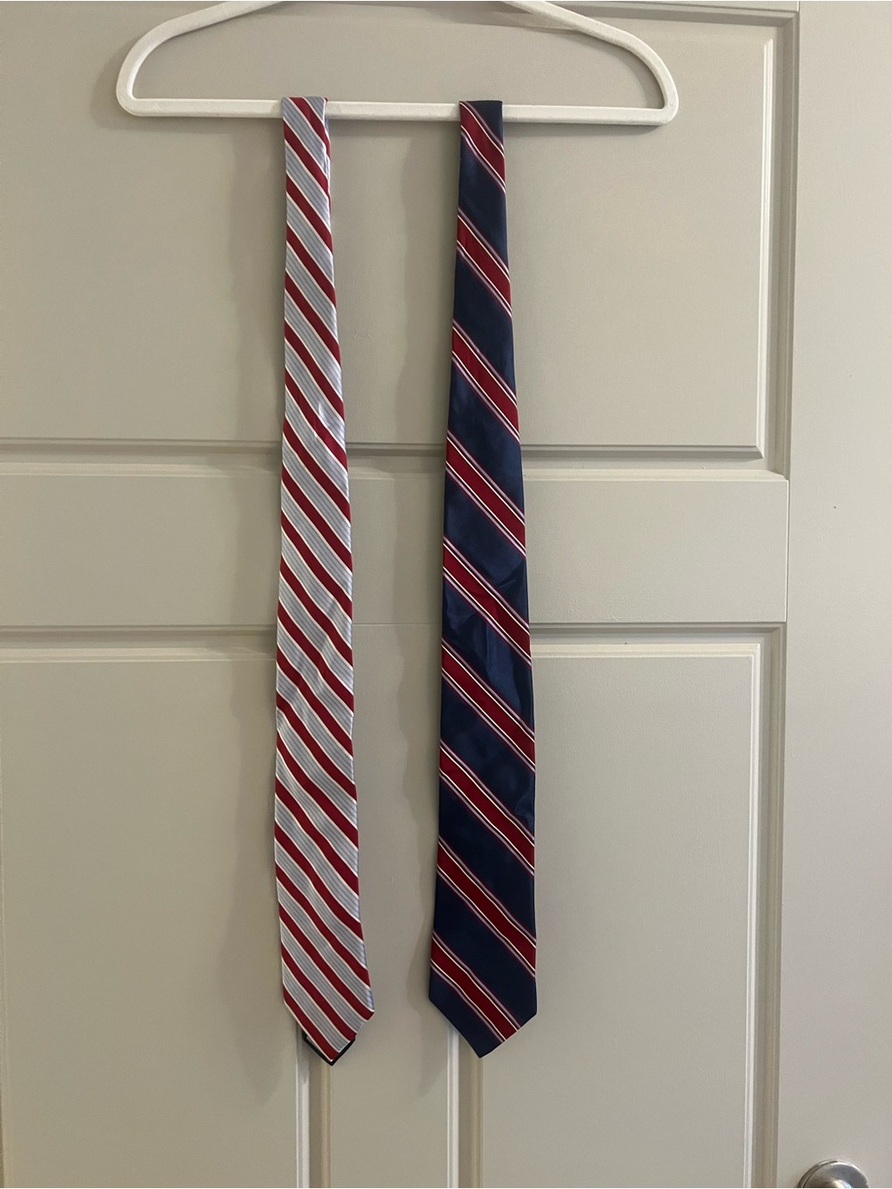 2 -Tommy Hilfiger Red, White & Navy Striped Tie Set